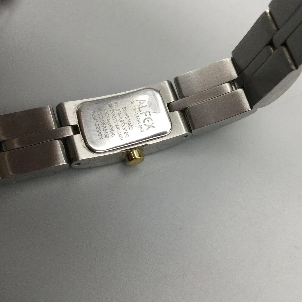 Alfex 5662 Womens Watch 12mm Two Tone Stainless Swiss Made New Battery 6.25